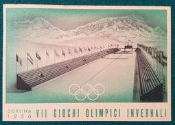 OLIMPIADI CORTINA 1956 CARTOLINA UFFICIALE  ANNULLO DI  CORTINA 1/2/1956   SCI DISCESA FEMMINILE - Summer 1924: Paris