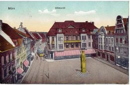 MÖRS - Nordrh. Westf.- PLZ  47441–47447 - Altmarkt - Tram - Militär Stempel Belgien - Moers