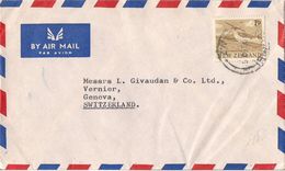 MARCOPHILIE LETTRE PAR AVION NOUVELLE ZELANDE TP NO 395 YT - Airmail