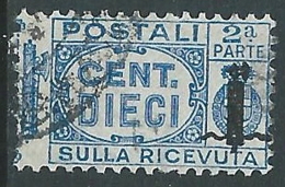 1944 RSI USATO PACCHI POSTALI 10 CENT SEZIONE - I30 - Postal Parcels