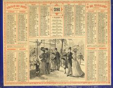 (CALENDRIER) ALMANACH 1898 Des Postes Et Telegraphes (le Jardin D Acclimatation) - Groot Formaat: ...-1900