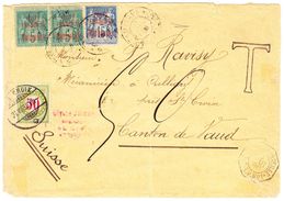 30. Juli 1896 Brief Von Tamatave Madagaskar Nach Culliary Nähe St. Croix; Mit Schweizer Strafportomarke 50 Rappen; - Covers & Documents