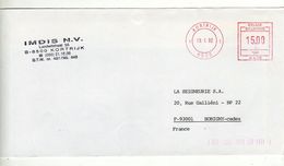 Enveloppe Oblitération E.M.A. KORTRIJK 8500 19/05/1992 - 1980-1999