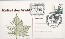 3226 Entero Postal Privado Bruchsal 1988 , Bruposta ,  Tag Der Umwelt, Nationen - Postales Privados - Usados