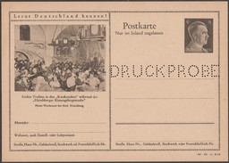 Pologne  Allemagne 1942. Entier Postal Touristique Perforé Druckprobe, Hirschberg (Jelenia Góra).fêtes Catacombes - Andere & Zonder Classificatie