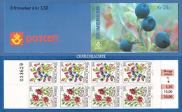 1995 NORWAY WILD BERRIES BOOKLET 28 KR. CONTROL NUMBER  FACIT H 84a CARNET - Carnets