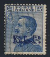 25 C. Azzurro Con Leggero Annullo Meccanico E Sovrastampa Del III Tipo. - Stamps For Advertising Covers (BLP)