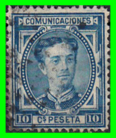 ESPAÑA SELLO  REINADO DE ALFONSO XII  AÑO 1876 10 Cts: COLOR  AZUL - Used Stamps