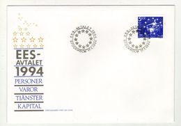 Enveloppe 1er Jour SVERIGE SUEDE Oblitération STOCKHOLM 17/01/1994 - FDC
