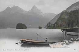 LOWERZERSEE / LAUERZERSEE → Knabe Angelt Im Boot, Lichtdruck Ca.1900 - Lauerz