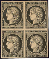 ** No 3, Bloc De Quatre, Très Frais. - TB - 1849-1850 Ceres