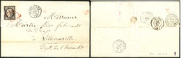 LETTRE 1re Date Connue. No 3 Obl Grille Rouge Sur Lettre De Strasbourg 15 Janv 1849 Pour Villeneuvette, Superbe. - RRR - 1849-1850 Ceres