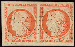 No 5, Paire Horizontale Obl Pc 3431, Trois Voisins, Belle Nuance Et Très Jolie Pièce. - TB - 1849-1850 Ceres
