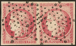 Faux Spérati. No 7, Paire Horizontale Obl étoile, Avec Cachet Au Verso. - TB - 1849-1850 Ceres