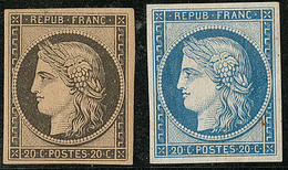 * Réimpression. Nos 3k (*), 8d Aminci, TB D'aspect - 1849-1850 Ceres