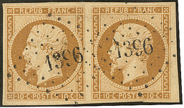 No 9b, Paire Horizontale Obl Pc 1396, Petit Bdf, Jolie Pièce. - TB - 1852 Louis-Napoleon