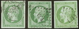 No 12, 3 Nuances, Ex Choisis. - TB - 1853-1860 Napoleon III