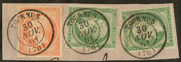 Nos 12 (2) 16, Obl Cad 15 De Tournus Nov 61 Sur Petit Fragment, Jolie Pièce. - TB - 1853-1860 Napoleone III