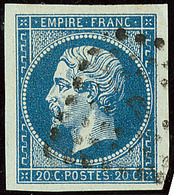 No 14Ih, Bleu Laiteux Sur Vert, Ex Choisi. - TB - 1853-1860 Napoléon III