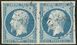 No 15, Paire Horizontale Obl Pc. - TB - 1853-1860 Napoléon III