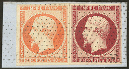 Nos 16 + 17A, Obl Pointillé Fin Sur Support. - TB - 1853-1860 Napoleon III