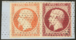 Nos 16 + 17A, Obl Pointillé Fin Sur Support. - TB - 1853-1860 Napoleone III