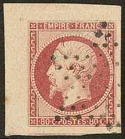 No 17A, Carmin, Nuance Claire, Cdf + Un Voisin, Obl étoile, Superbe. - R - 1853-1860 Napoleon III