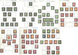Collection. Oblitérations. 1853-1860 (Poste), Entre Les N°11 Et 17, Doubles Et Multiples Dont Paires Horizontales Et Ban - 1853-1860 Napoleon III