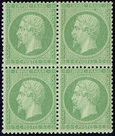 ** No 20, Vert, Bloc De Quatre (deux Ex *), Très Frais. - TB - 1862 Napoleon III