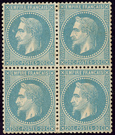 * No 29II, Bloc De Quatre, Larges Charnières Mais Bien Centré. - TB - 1863-1870 Napoleon III With Laurels