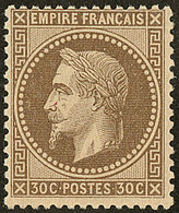 * Fond Ligné. No 30e, Très Frais. - TB. - R - 1863-1870 Napoleon III With Laurels