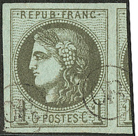 No 39I, Olive, Obl "OR, Un Voisin, Jolie Pièce. - TB - 1870 Emissione Di Bordeaux