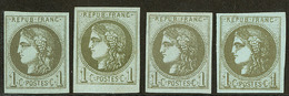 (*) Nos 39I, 39IIe, 39IIIj, 39IIIl. - TB - 1870 Bordeaux Printing