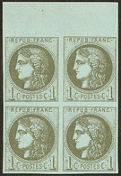 (*) No 39IIIj, Olive, Bloc De Quatre Bdf, Pos. 2-3-7-8, Très Frais. - TB - 1870 Emissione Di Bordeaux