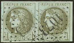 No 39IIIj, Paire Horizontale Obl GC 1073, Jolie Pièce. - TB - 1870 Bordeaux Printing