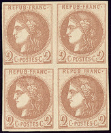 (*) Report I. No 40I, Bloc De Quatre, Très Frais. - TB - 1870 Bordeaux Printing