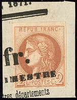 No 40II, Impression Typo Sur Petit Fragment, Jolie Pièce. - TB - 1870 Bordeaux Printing