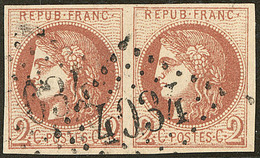 No 40II, Paire Horizontale Obl GC 4034. - TB - 1870 Bordeaux Printing