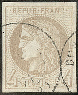 No 41IIc, Gris Jaunâtre, Obl Cachet à Date. - TB - 1870 Bordeaux Printing