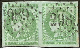 No 42IIa, Vert Jaune, Paire Horizontale Obl GC 2989. - TB - 1870 Emissione Di Bordeaux