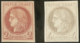 * Non Dentelés. Nos 51, 52, Fortes Charnières Sinon TB - 1871-1875 Ceres