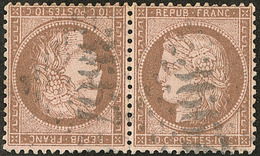 Tête-bêche. No T58a, Paire Horizontale, Une Dent Amincie, TB D'aspect. - TB. - R - 1871-1875 Ceres