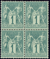 ** No 61, Bloc De Quatre, Très Frais Et Centré. - TB - 1876-1878 Sage (Type I)