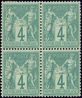 ** No 63, Bloc De Quatre (un Ex *), Très Frais. - TB - 1876-1878 Sage (Type I)