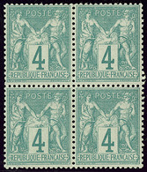 ** No 63, Bloc De Quatre (deux Ex *), Très Frais. - TB - 1876-1878 Sage (Type I)