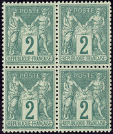 ** No 74, Bloc De Quatre, Très Frais Et Bien Centré. - TB - 1876-1878 Sage (Typ I)