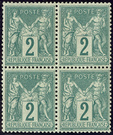 * No 74, Bloc De Quatre (un Ex Pli D'angle). - TB - 1876-1878 Sage (Type I)