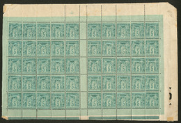 ** No 75, Panneau De 50 Ex Sans Mill., Rousseurs Sur 4 Ex Et Un Ex *. - TB - 1876-1878 Sage (Type I)