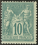* No 76, Vert, Quasiment **, Très Frais. - TB - 1876-1878 Sage (Typ I)