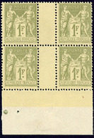** No 82, Bloc De Quatre Interpanneaux Bdf, Très Frais. - TB - 1876-1878 Sage (Typ I)